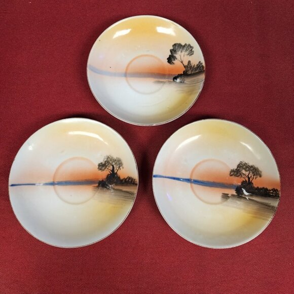 Vintage Set of 3 Noritake Hand Painted Saucer Plates - Picture 1 of 8